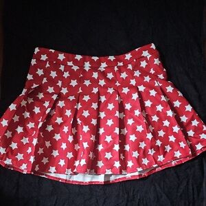 Red Star Patterned Women's Skirt